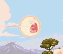 There is nothing humble in my bragging about animating the screaming sun in season two of Rick & Morty, shown here in an animated gif.